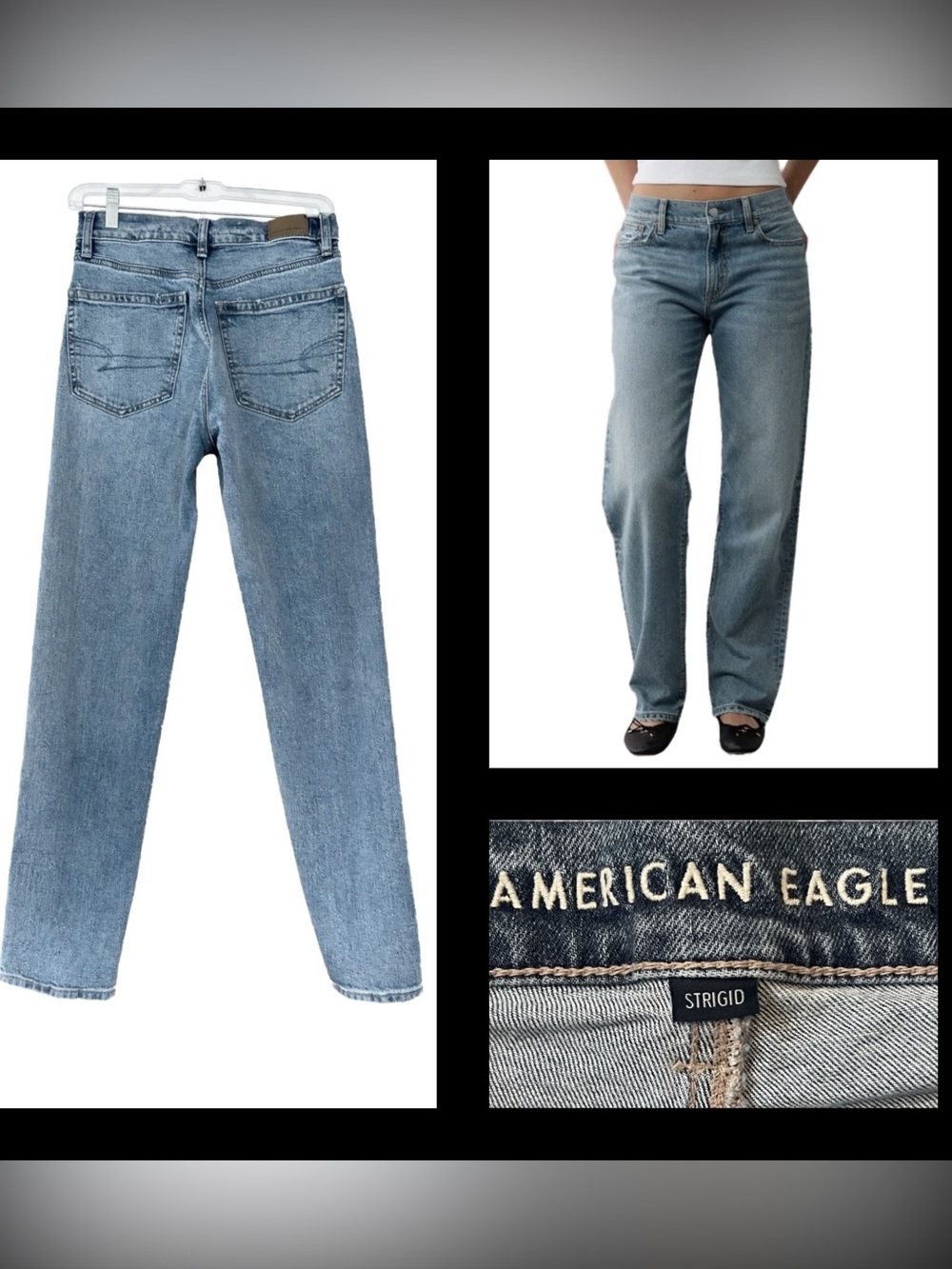 American Eagle NEW AE Strigid Ex-Boyfriend Jeans 000 Low Rise Light Wash Baggy